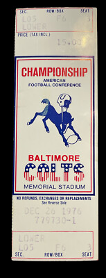 Baltimore COLTS MEMORIAL Stadium Dec 26 1976 ticket