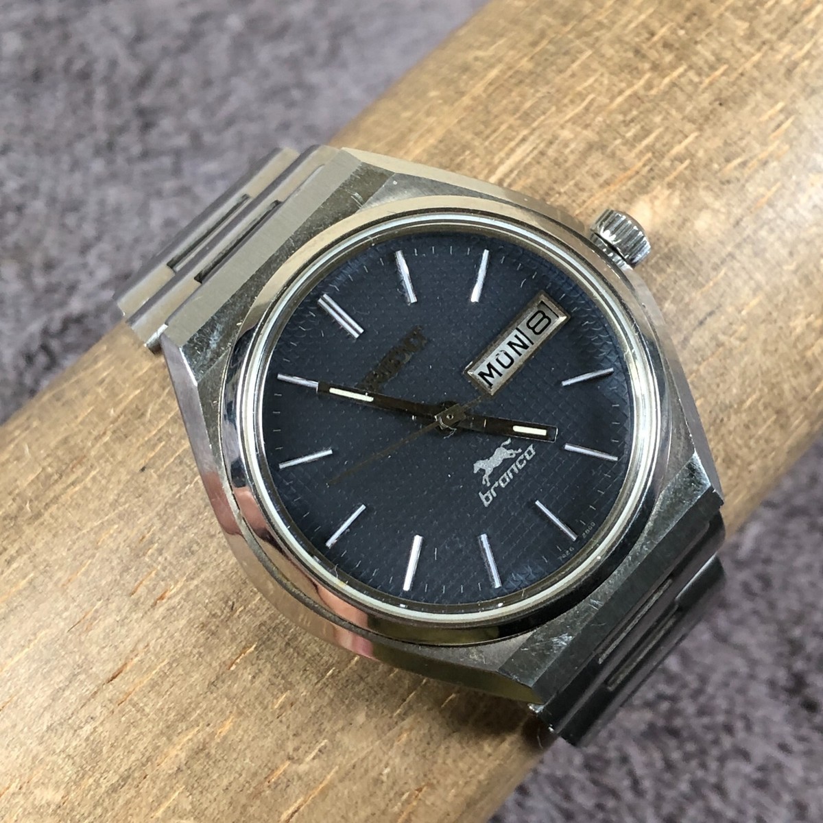 Joe Rodeo 腕時計 orient seiko citizen furbo Orient Men Bronco Day Date Silver Tone 36mm Mechanical Wind
