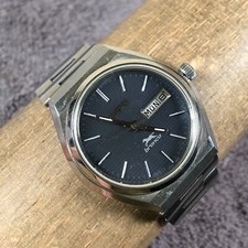 Orient Men Bronco Day Date Silver Tone 36mm M...