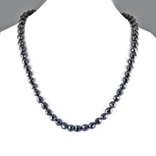 8 mm AAA Certified Black Diamond Beads Base Ball Players Celebrity Necklace