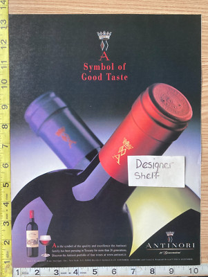 Antinori Wines 2 Bottle Close Up Scene 2000 Print  Advertisement