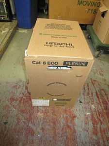 HITACHI CABLE 30237-008 CAT6 CAT 6 ECO CMP PLENUM WHITE 1000FT NEW SEE