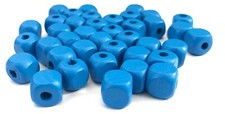 500 pcs Blue Square Wood Beads 10mm Bead Jewelry Macrame Wooden Tool 51b