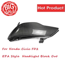 EPA Style  Headlight Block Out Carbon Fiber For Honda Civic FD2