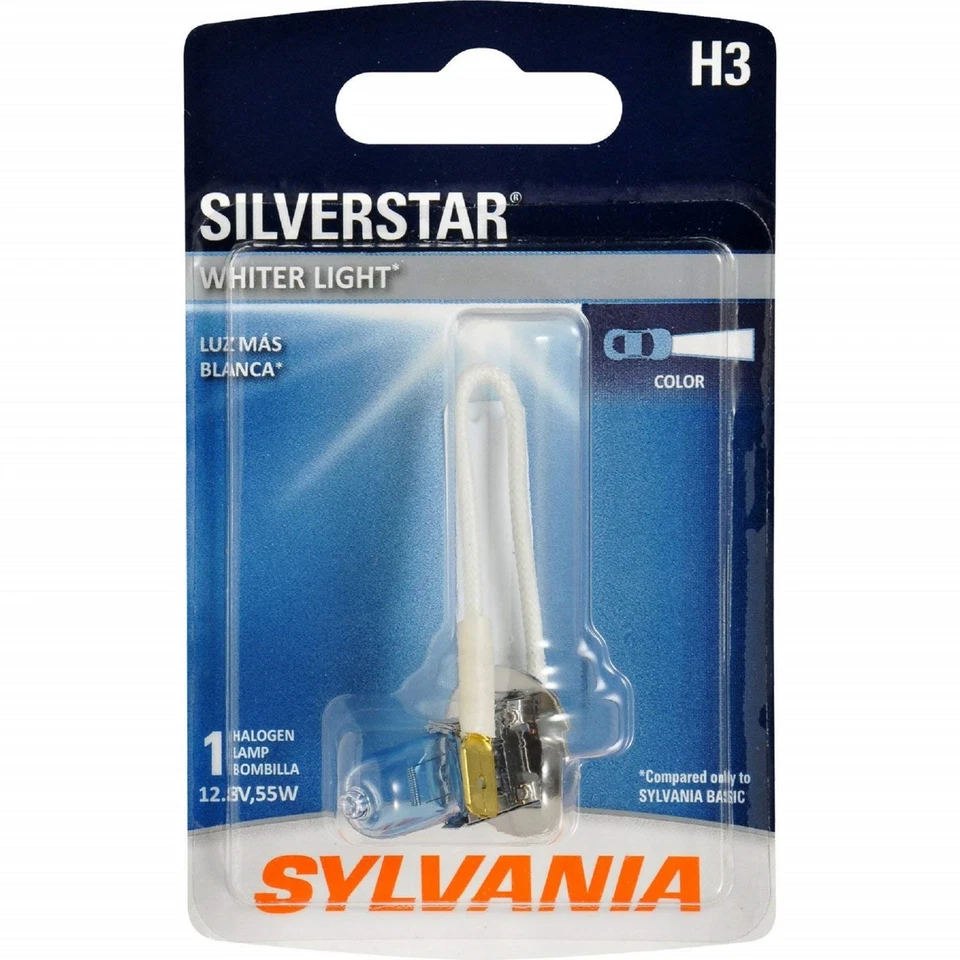 Sylvania Silverstar H3 55W Dos Bombillas Luz Antiniebla Reemplazar Legal DOT OE Lámpara Stock Foto 2 de 4