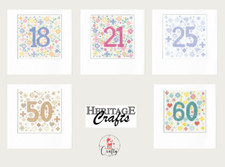 Heritage Crafts Cross Stitch Kit - Occasion Cards Birthday, Wedding Anniversary