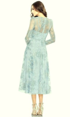 Mac Duggal Powder Blue Green Embellished Illusion Long Sleeve Midi Dress 18 $598 | eBay Mac Duggal Powder Blue Green Embellished Illusion Long Sleeve Midi Dress 18 $598 | eBay