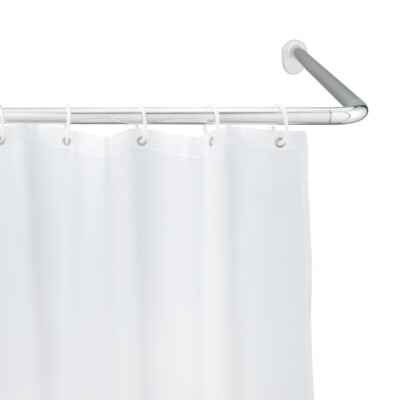WENKO Winkel Stange Universal Chrom 25 mm Bade Wannen Vorhangs Dusche Aufhängen