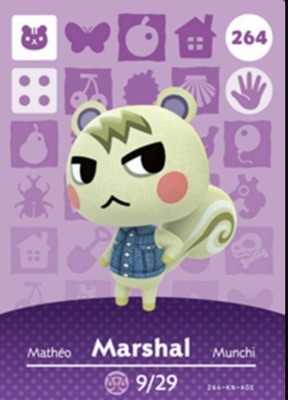 Marshal #264 Animal Crossing Custom Amiibo Card New ...