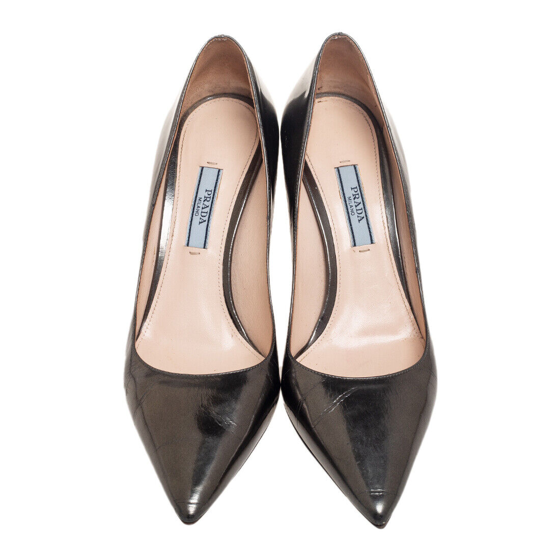 Prada Metallic Grey Leather Pointed Toe Pumps Size 36.5 | eBay Prada Metallic Grey Leather Pointed Toe Pumps Size 36.5 | eBay