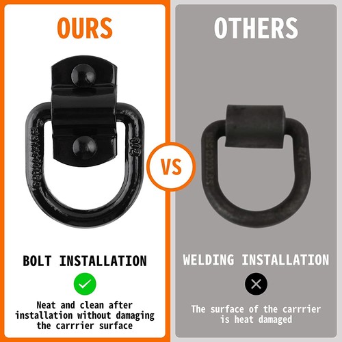 4xHeavy Duty Bolt-On Forged D Ring 12000Lbs Break Strength Tie down Anchors 1/2" - Picture 2 of 15