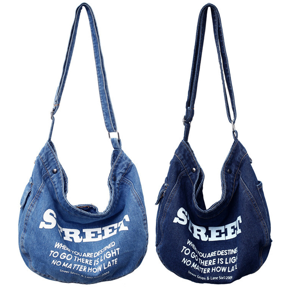 [COYSEIO] REVERSIBLE CHECK DENIM BAG /追跡付 Women's Crossbody Bags Denim Shoulder Handbag Jean Purse