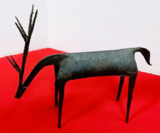 Gazelle Metal Sculpture Antelope Deer Iron Rustic 12 3/4" tall Animal  Vintage