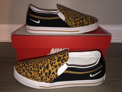 nike leopard slip on