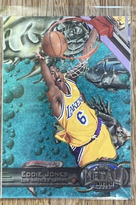 1997-98 SkyBox Metal Universe Eddie Jones #94 Lakers NBA Trading Card