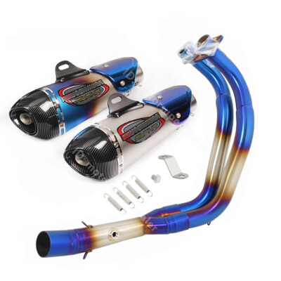 For Yamaha YZF R7 MT-07 FZ07 2022-2023 Blue System Exhaust Header Muffler Pipe