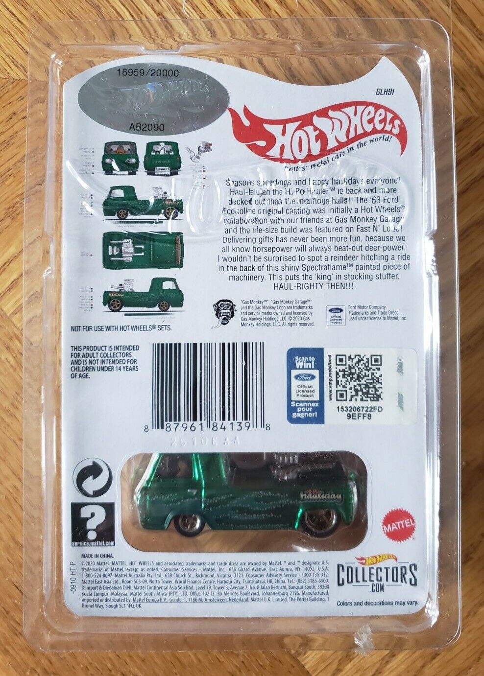 2020 Hot Wheels RLC HOLIDAY HI-PO HAULER Gas Monkey Exclusive