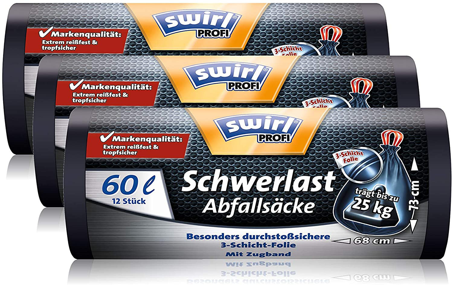 Водоворот Profi Schwerlast Abfallscke Zugband объемом 60 литров Reifest 36 Сек с 3 роликами 5190₽