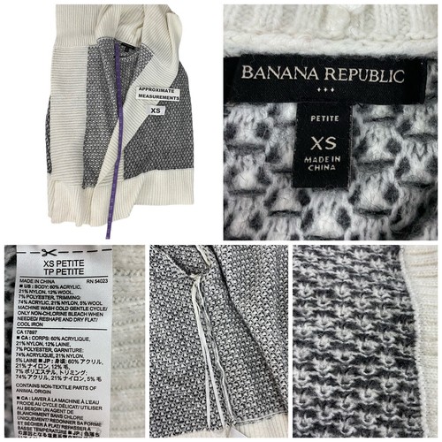 Banana Republic Sweater Womens PXS Petite Cardigan Oversized Boho Lapel Knit - Picture 4 of 14