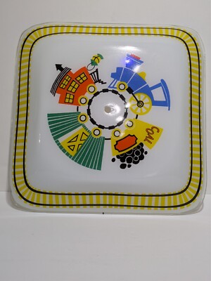 Vintage Train Ceiling Light Cover Primary Color Kid Nursery Chandelier Choo Choo