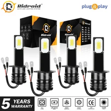 4X H1 6000K Super White 200W 3570 LED Headlight Bulbs Kit High/Low Fog Light