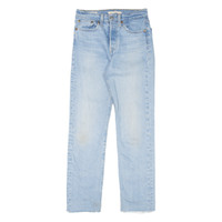 LEVI'S Wedgie BIG E Womens Jeans Blue Slim Straight Denim Stone Wash W24 L28