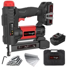 Werktough 20v Cordless Staple Gun Brad Nailer 2 in 1 Aluminum Metal magzine 1...