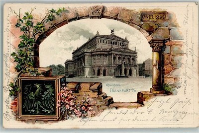 13179100 - 6000 Frankfurt Opernhaus Wappenvogel AD 1865 Blumen Frankfurt Main