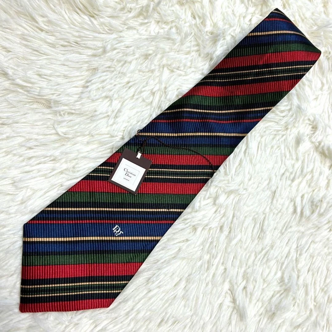 Ceinture régimentaire multicolore rayée logo Dior SS occasion