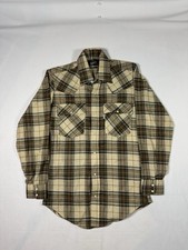 Vintage 70  s 80  s Levi's Strauss Western Pearl Snap Sheer Plaid Shirt Men  s Sz S