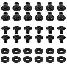 Black Chicago Screws, 12 Sets, 3/8" for DIY Kydex and Leather Gun Holsters/Clips