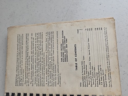 GE Electronics Tubes Essential Characteristics Book (Vintage, Spiral Bound) - Picture 4 of 4