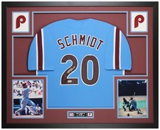 Mike Schmidt Autographed & Framed Blue Philadelphia Jersey Beckett Certified