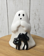 2025 Target Hyde Eek Ceramic Ghost w/Cat Halloween Decorative Figurine NEW