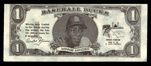 Minnie Minoso 1962 Topps Bucks card