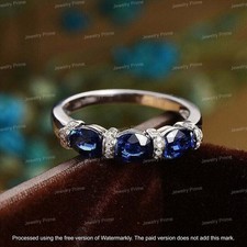 2Ct Oval Cut Lab-Created Sapphire Women's Engagement Ring 14K White Gold Plated
