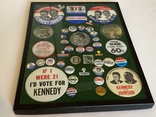 Forty -three JFK/ John F. Kennedy Campaign Buttons Including Tabs, Flashers
