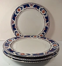 International Tableworks Blue Ridge 108 10.75" Dinner Plates Set of 4 Vintage