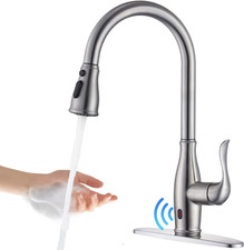 Smart Touchless Kitchen Faucet with Pull Down Sprayer, Brushed Nickel Finish