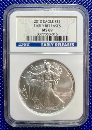2010 ~ Silver Eagle S$1 ~ NGC MS69 ~ EARLY RELEASES ~ #3377050-016