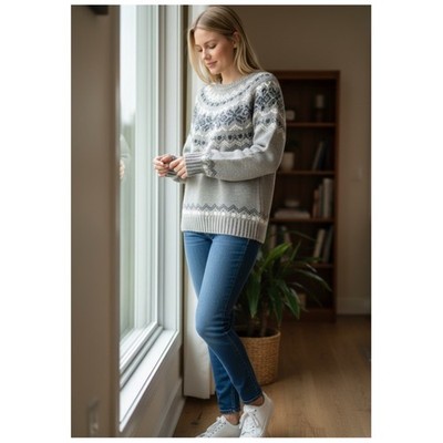 Penfield Fair Isle Sweater M Grey