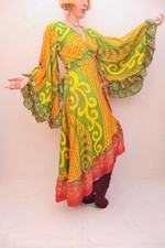 Boho Hippie Sari Flared Wrap Dress