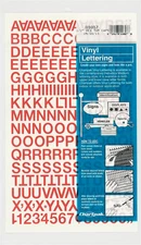 Self-Adhesive Vinyl Capital Letters and Numbers, 1/2 Inches High, Red, 201 per P