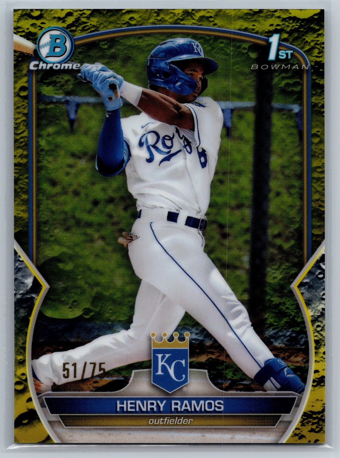 2023 1st Bowman Chrome Yellow Lunar Crater /75 BCP-96 Henry Ramos