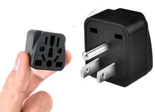 2 Pack US Travel Plug Adapter, EU,AU,UK,CN,to USA(Type B),Grounded 3 Prong  #359