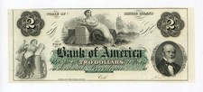 1800 s $2 The Bank of America - Providence, RHODE ISLAND Note UNC