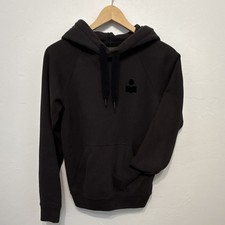 Isabel Marant toile Pullover Hoodie Black Logo Fleece Pockets Women's 36