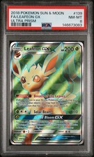 Carta Pokemon PSA 8 Leafeon GX 139/156 Ultra Prisma