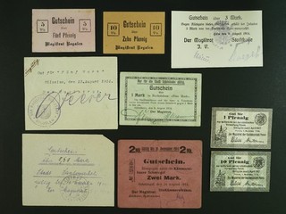 9x Posen Notgeld: Exin Rogasen Schönlanke Posen Santomischel Schmiegel Miloslaw