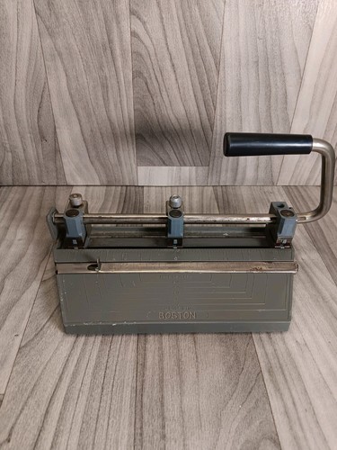 Boston 3 Hole Punch STD Heavy Duty Metal Office Paper Puncher USA Made Vintage. - Picture 23 of 24